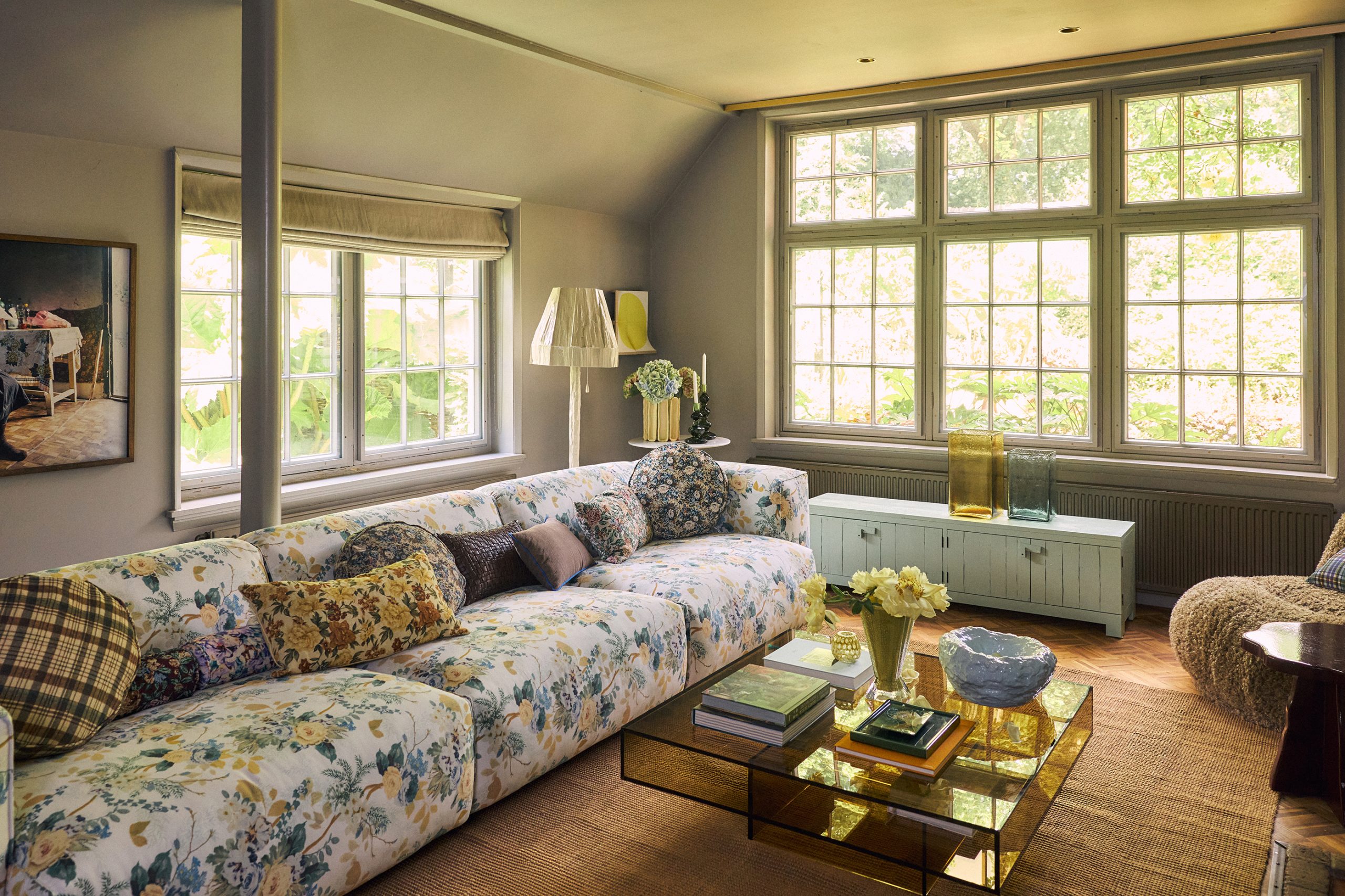 FLAKE couch: element right divan, cotton, posy - Image 5
