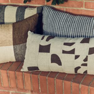 Natural patched cushion (70x30cm) - Image 5