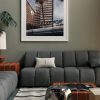 Wave couch: element middle, linen, army green - Image 4