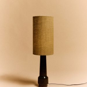Jute cylinder lamp shade jade green - Image 4