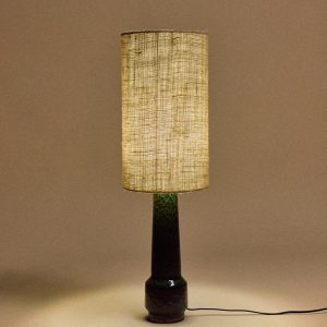 Retro stoneware lamp base green - Image 5