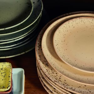 70s ceramics: dinner plates, grit (set of 2) - Image 4