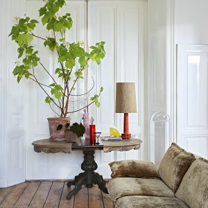Cone lamp shade silk brown (32x32cm) - Image 3