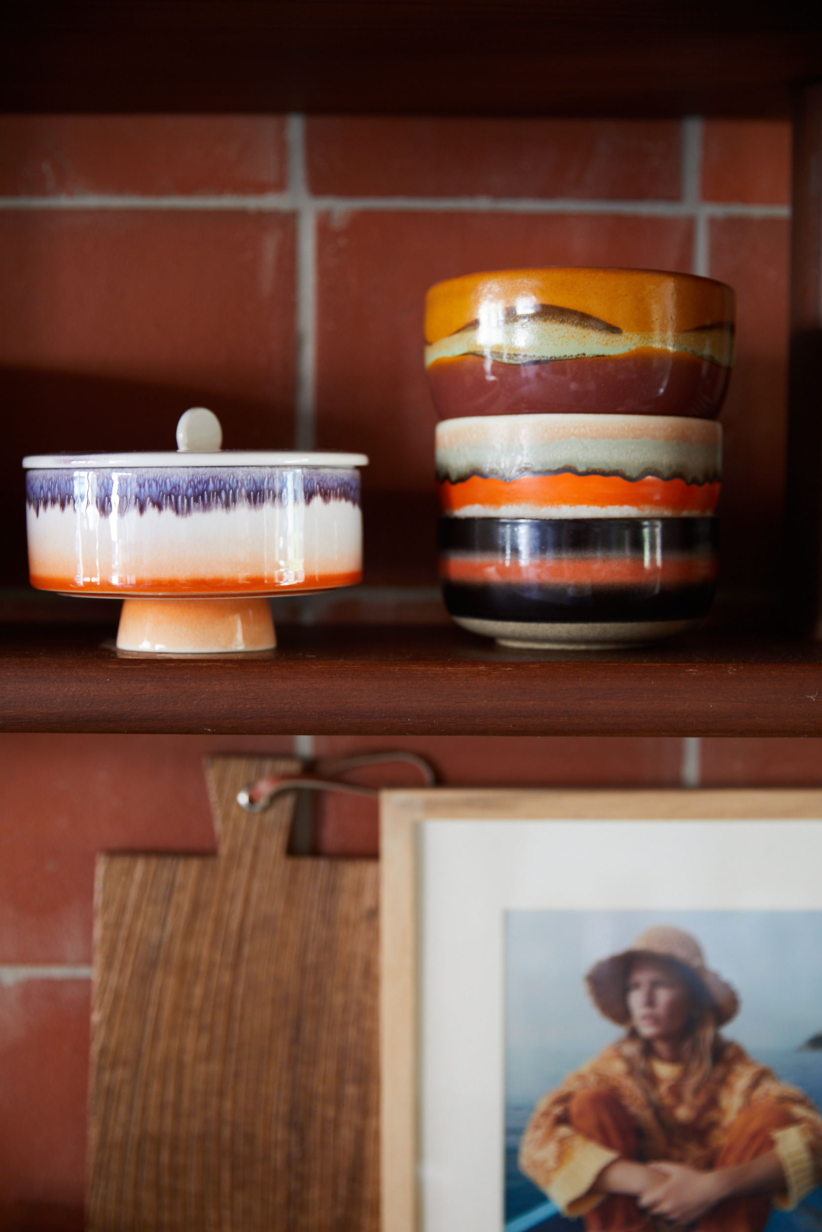 70s ceramics: bonbon bowl, mauve - Image 5