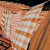 Vida check tea towel amber/blue (50x70cm) - Image 5