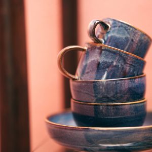 Chef ceramics: cup and saucer, rustic blue - Image 4