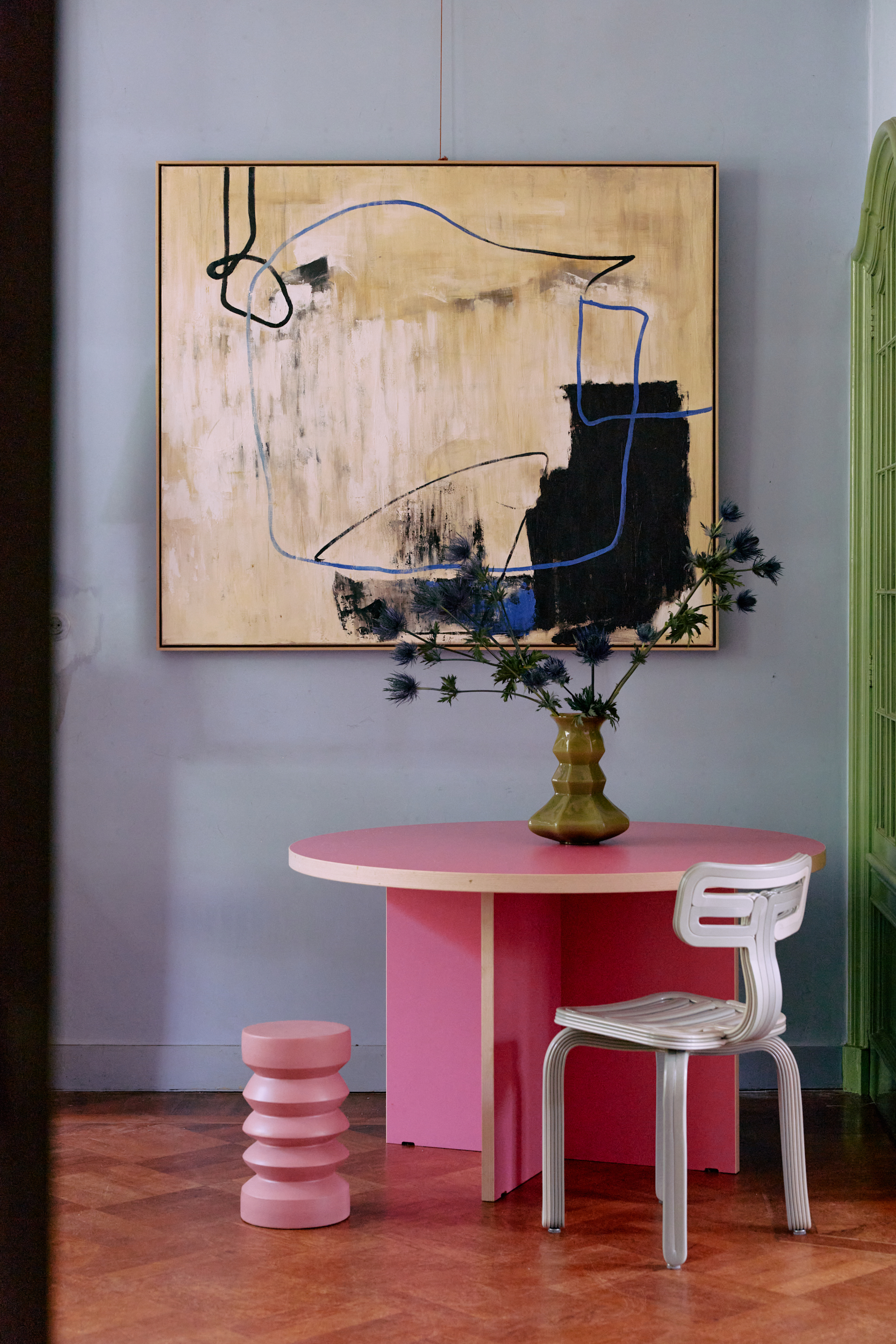 Dining table, raspberry, round 130cm - Image 3