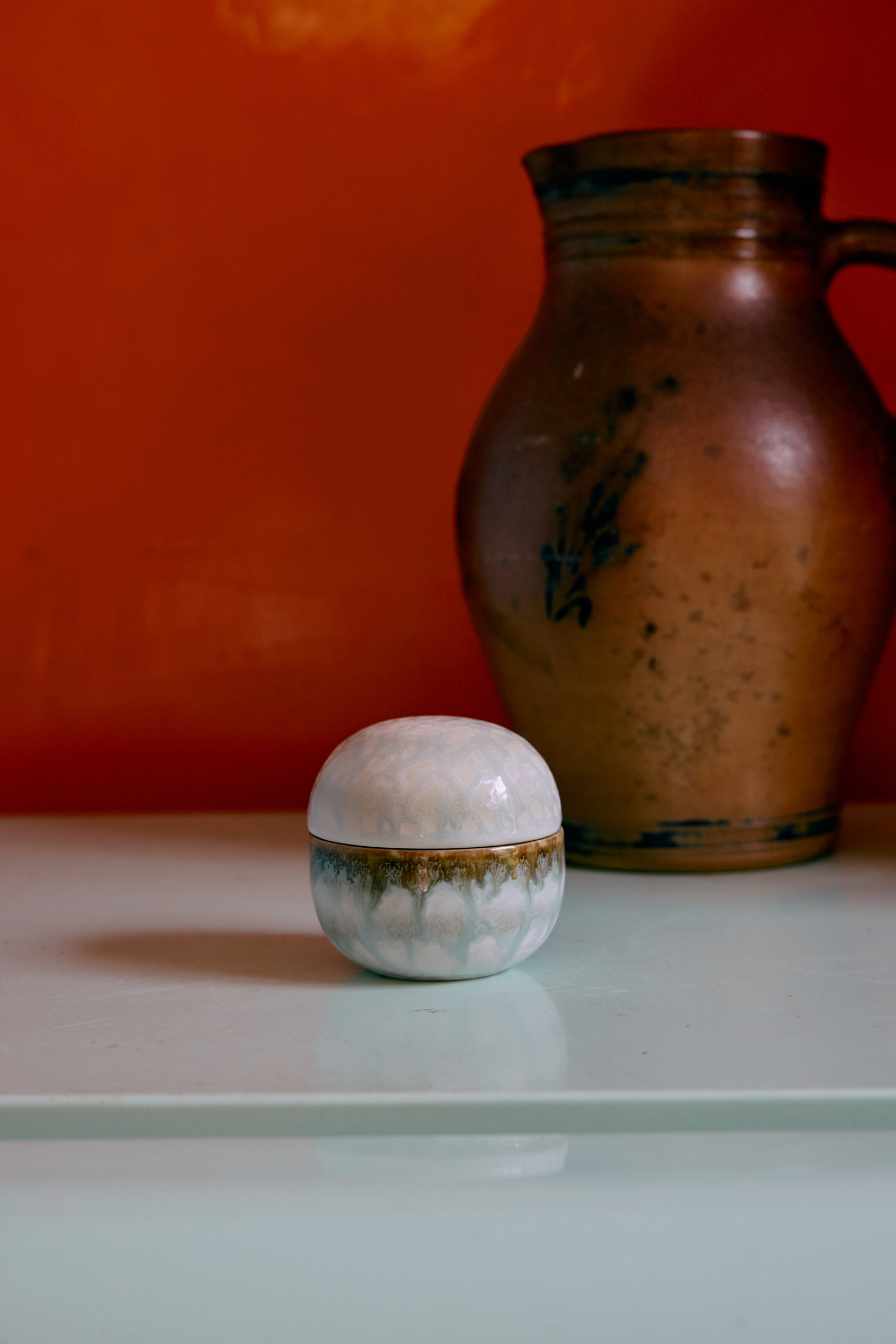 70s ceramics: sugar pot, petal - Image 3