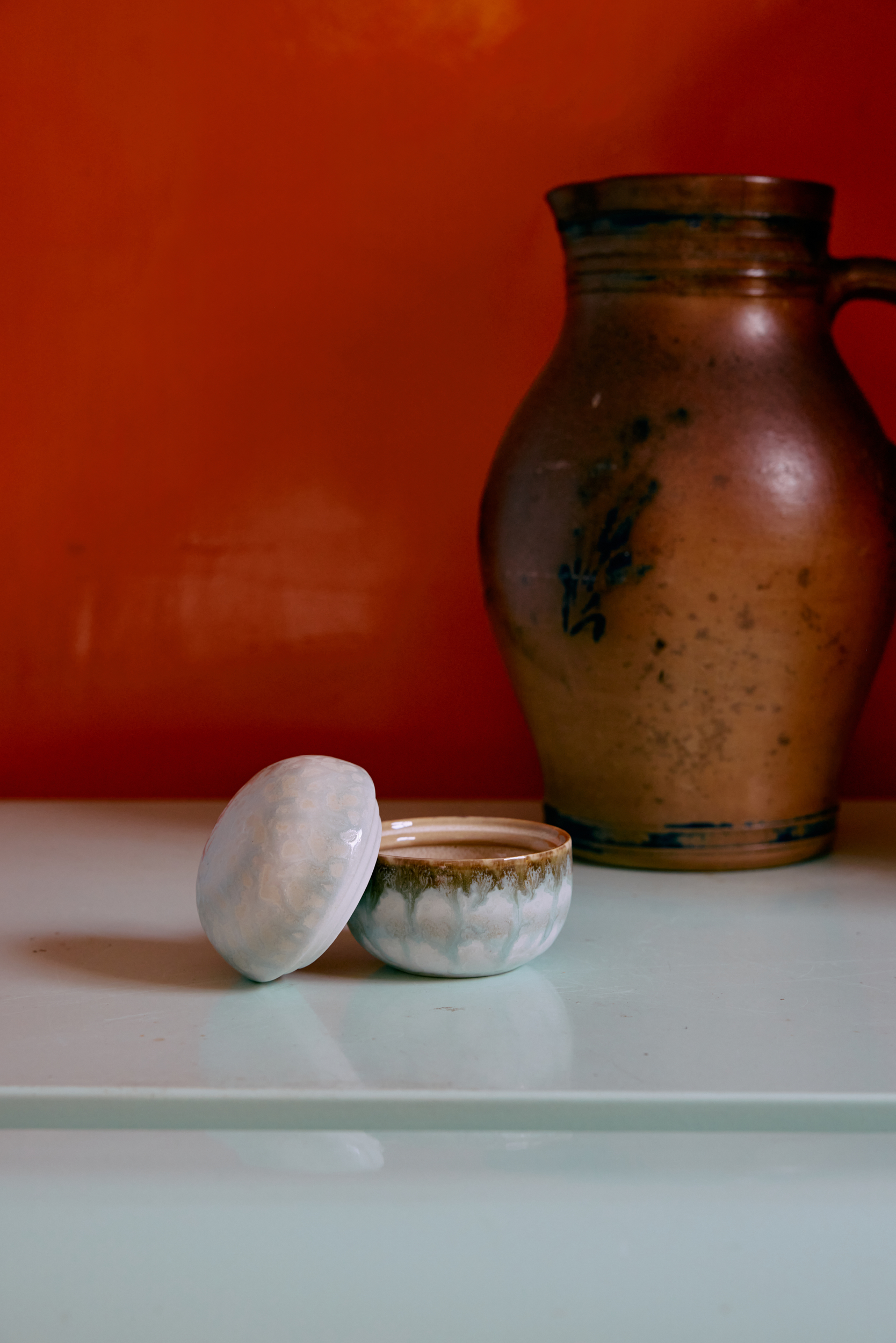 70s ceramics: sugar pot, petal - Image 4