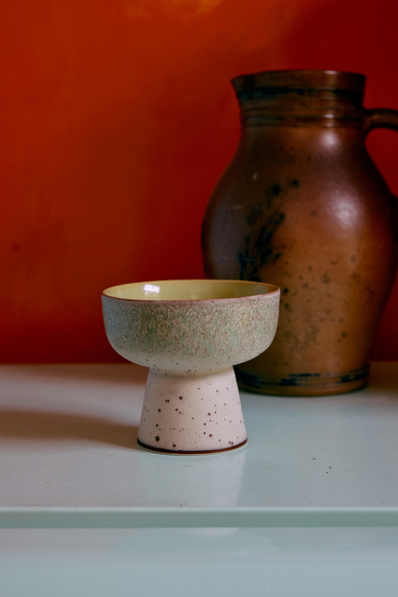 70s ceramics: tapas bowl on base L, slush - Image 3