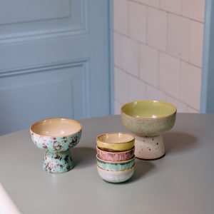 70s ceramics: tapas bowl on base S, patina - Image 4
