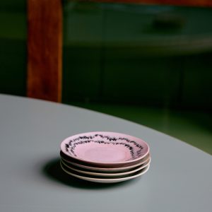 70s ceramics: saucers, doodle (set of 4) - Image 3