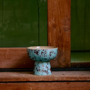 70s ceramics: tapas bowl on base S, patina - Image 3