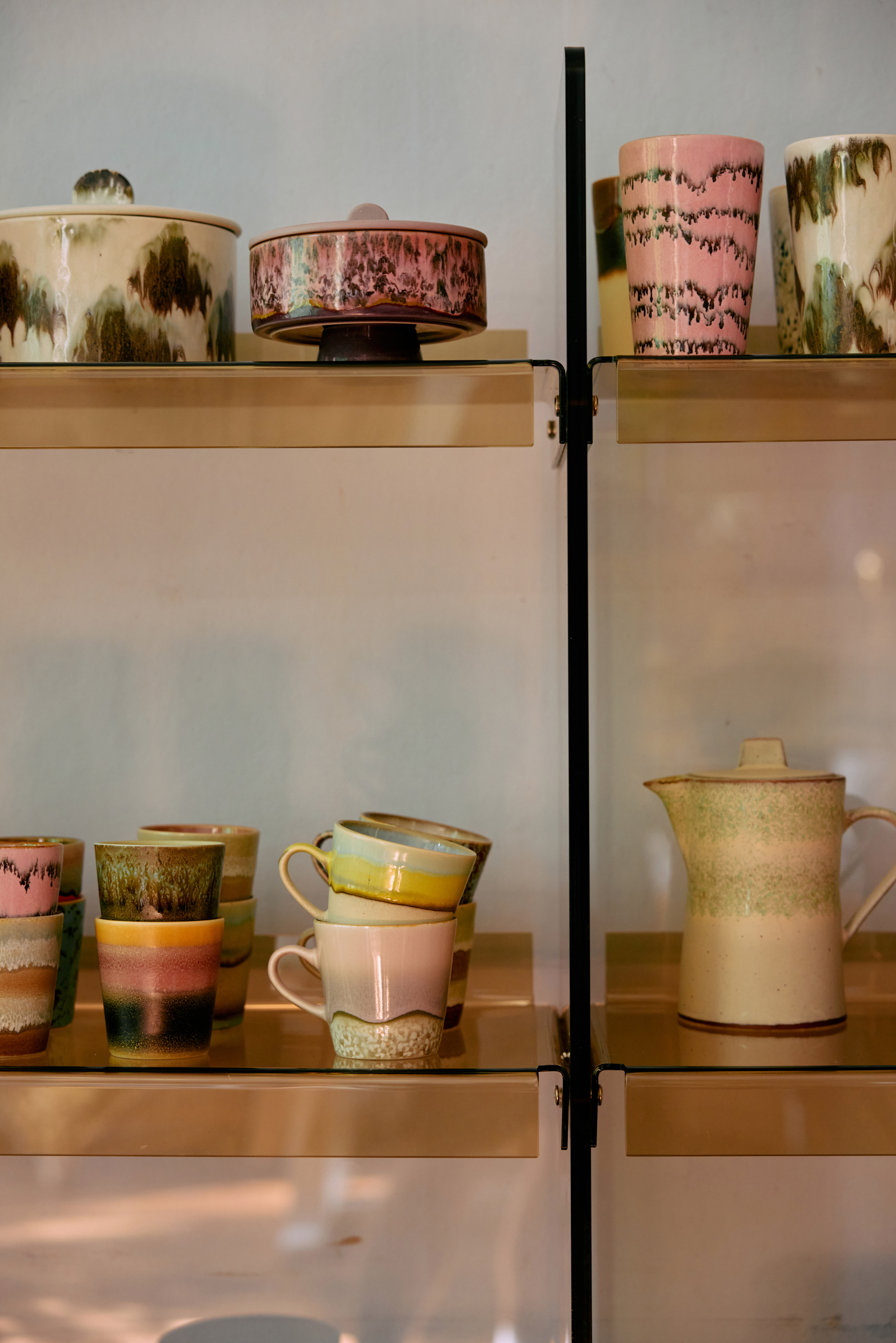 70s ceramics: americano mugs, rococo (set of 4) - Image 4