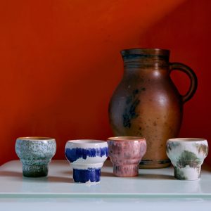 70s ceramics: lungo mugs, symbolist (set of 2) - Image 3