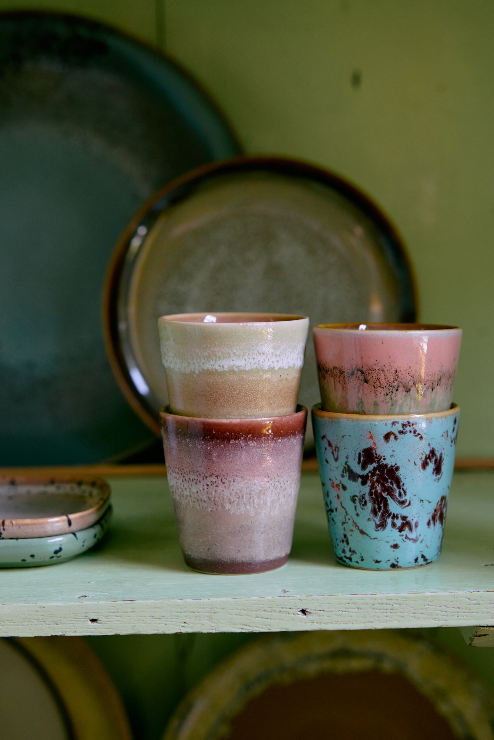 70s ceramics: ristretto mugs, futurism (set of 4) - Image 3