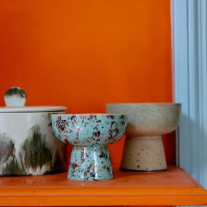 70s ceramics: tapas bowl on base S, patina - Image 5