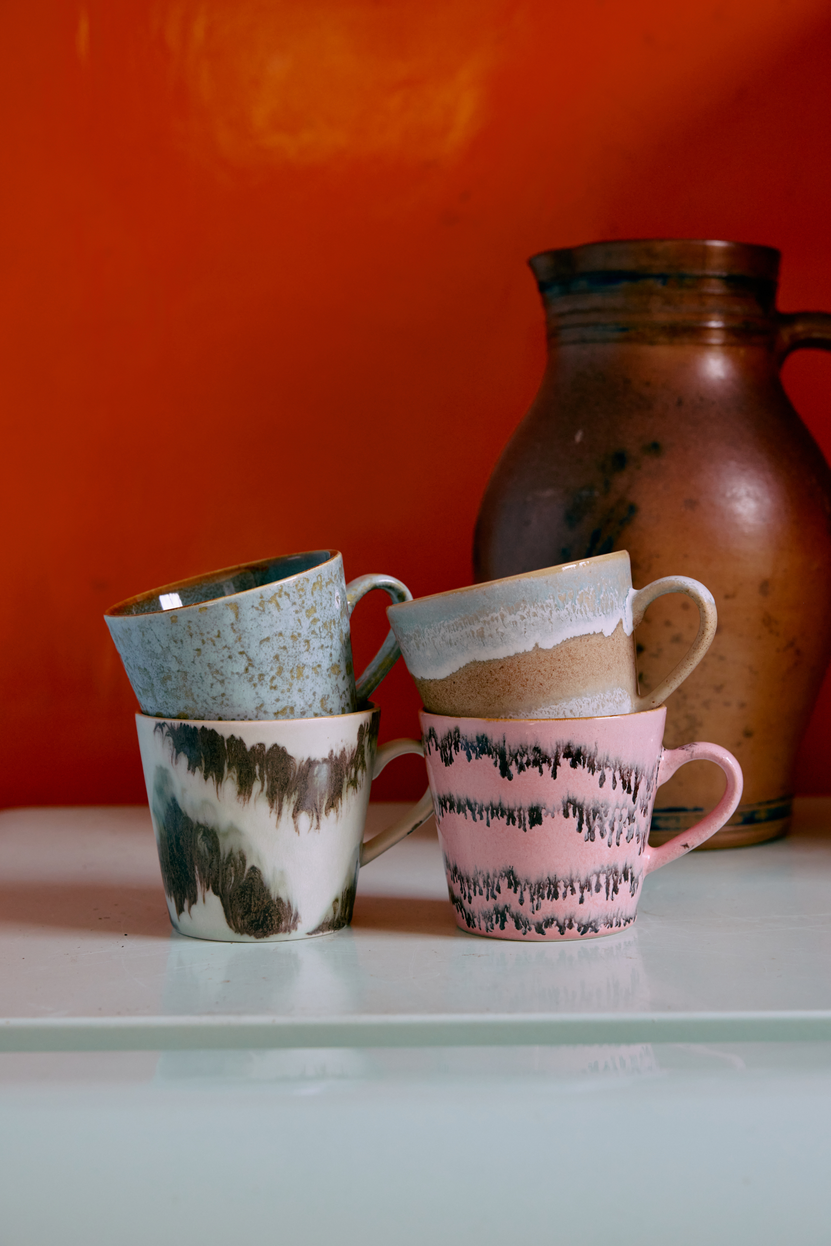 70s ceramics: cappuccino mugs, dada (set of 4) - Image 3