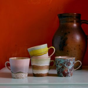 70s ceramics: americano mugs, rococo (set of 4) - Image 3