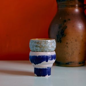Alternative view of 70s ceramics: lungo mugs, symbolist (set of 2)
