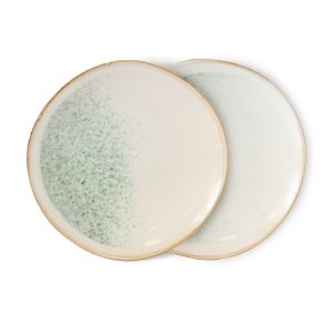 70s ceramics: side plates, mist (set of 2)