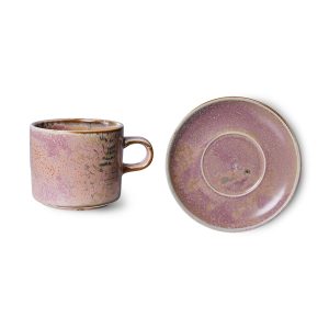 Alternative view of Chef ceramics: cup and saucer, rustic pink