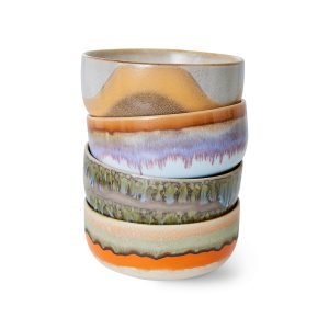 Alternative view of 70s ceramics: dessert bowls, reef (set of 4)
