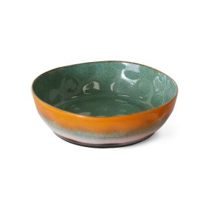 Alternative view of 70s ceramics: pasta bowls, golden hour (set of 2)