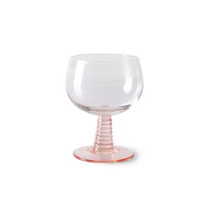 Swirl wine glass low, nude