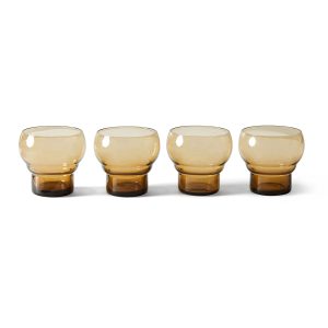 70s glassware: bulb glasses amber (set of 4) - Image 4
