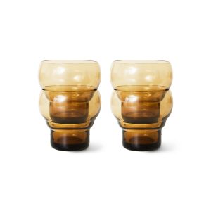 70s glassware: bulb glasses amber (set of 4)
