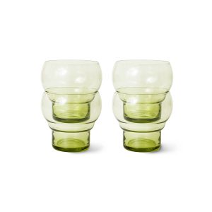 70s glassware: bulb glasses mint green (set of 4)