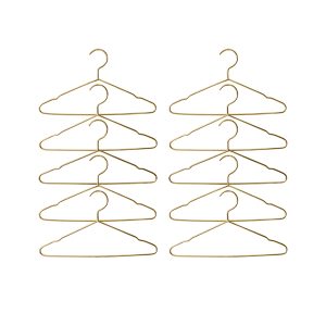 Chubby clothing rack with hangers brass - Image 4