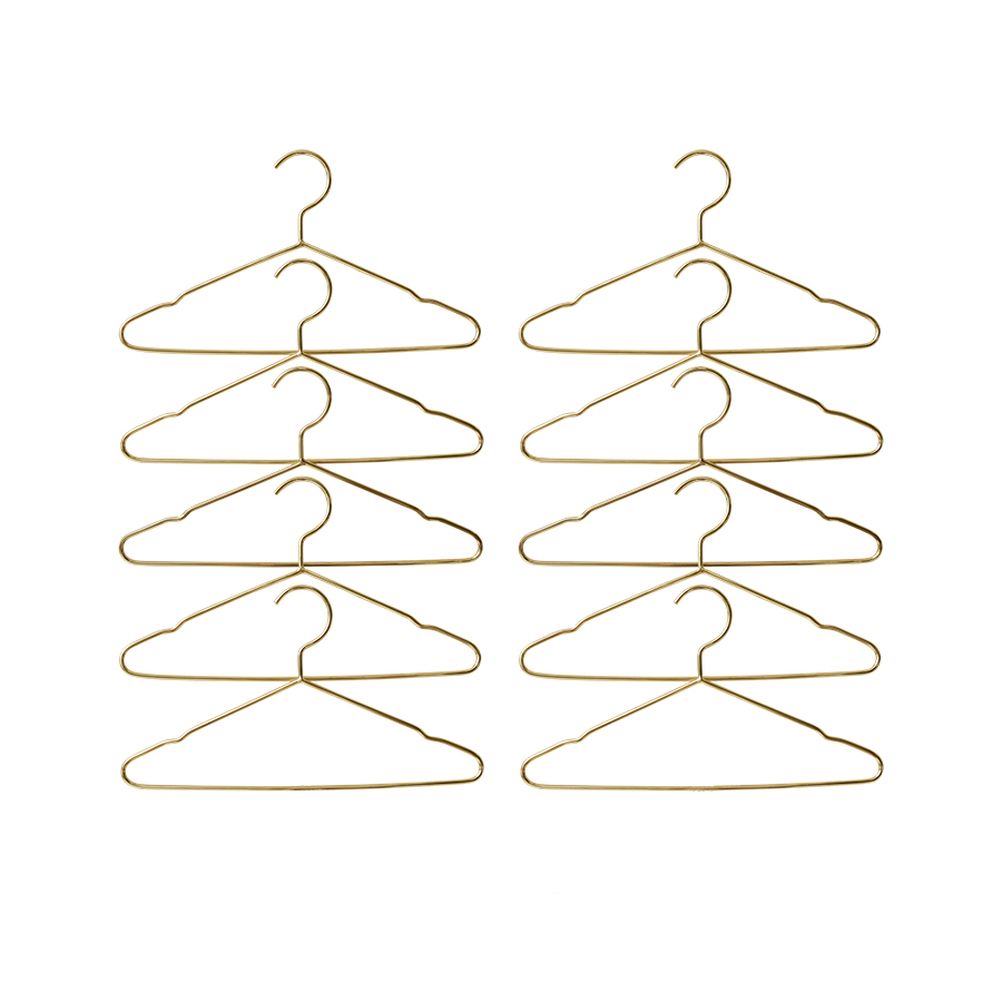 Chubby clothing rack with hangers brass - Image 4