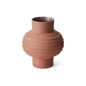 Alternative view of Handcarved terracotta bulb vase