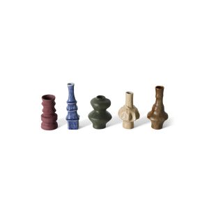 Alternative view of 70s ceramics: small vases, palette (set of 5)