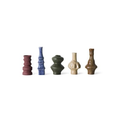 70s ceramics: small vases, palette (set of 5)