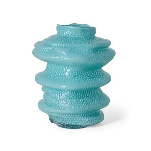 Statement glass vase, blue