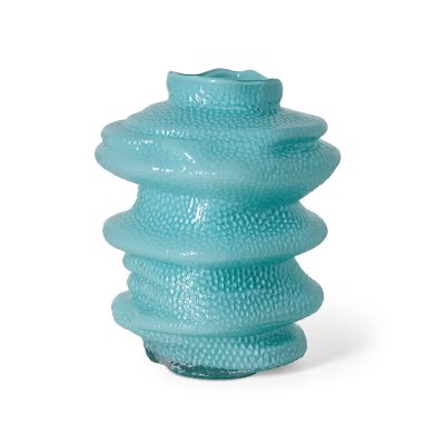 Statement glass vase, blue