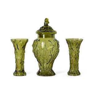 Mantel garniture, olive green