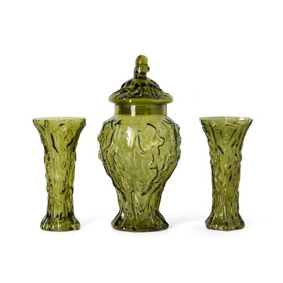 Mantel garniture, olive green