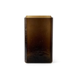 Cube vase medium, smokey brown