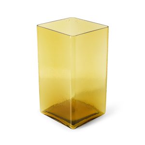 Alternative view of Cube vase large, yellow