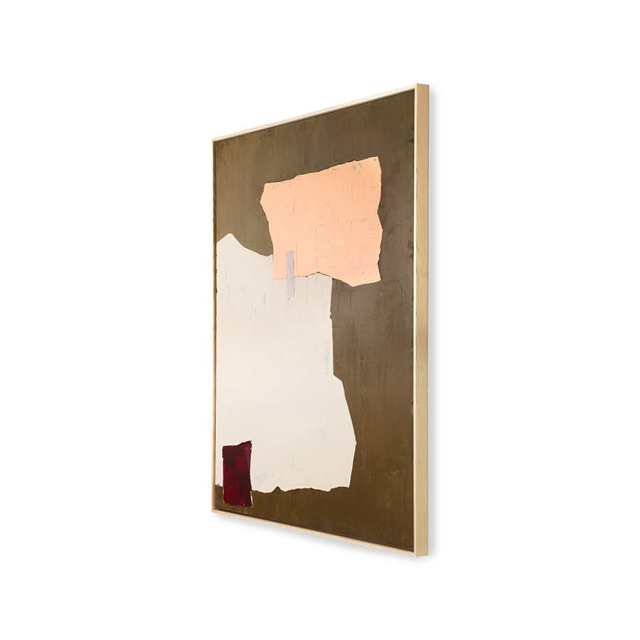 Abstract painting mustard/nude 103x123cm - Image 2