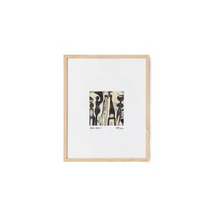 Framed artwork, funky ninja's (40x50cm)