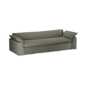 Alternative view of Nomad couch: 305cm, linen, army green