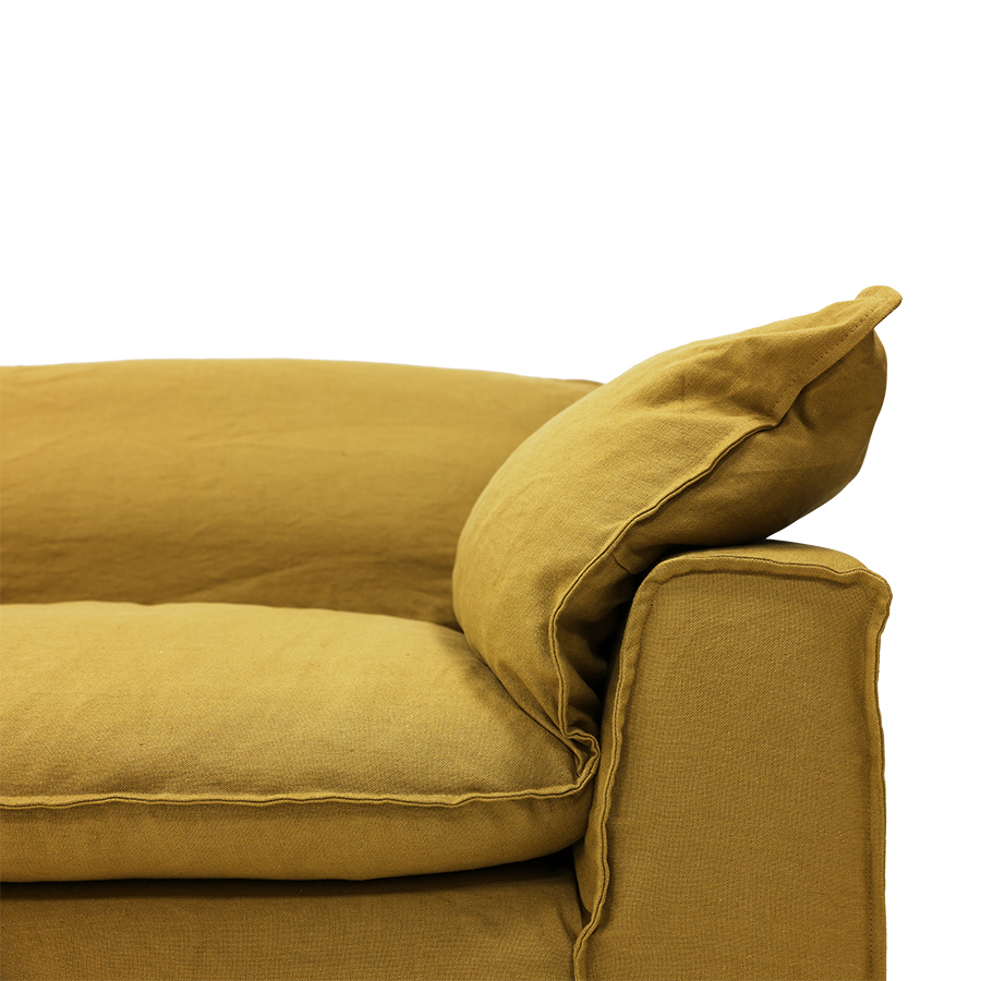 Nomad couch: 305cm, linen, burnt ochre - Image 3