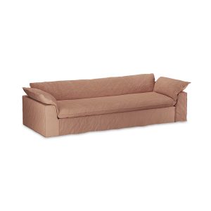 Alternative view of Nomad couch: 305cm, linen, dusty rose