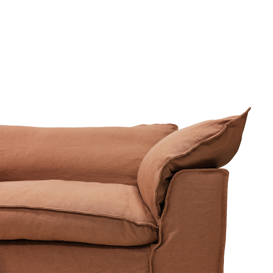Nomad couch: 305cm, linen, dusty rose - Image 3