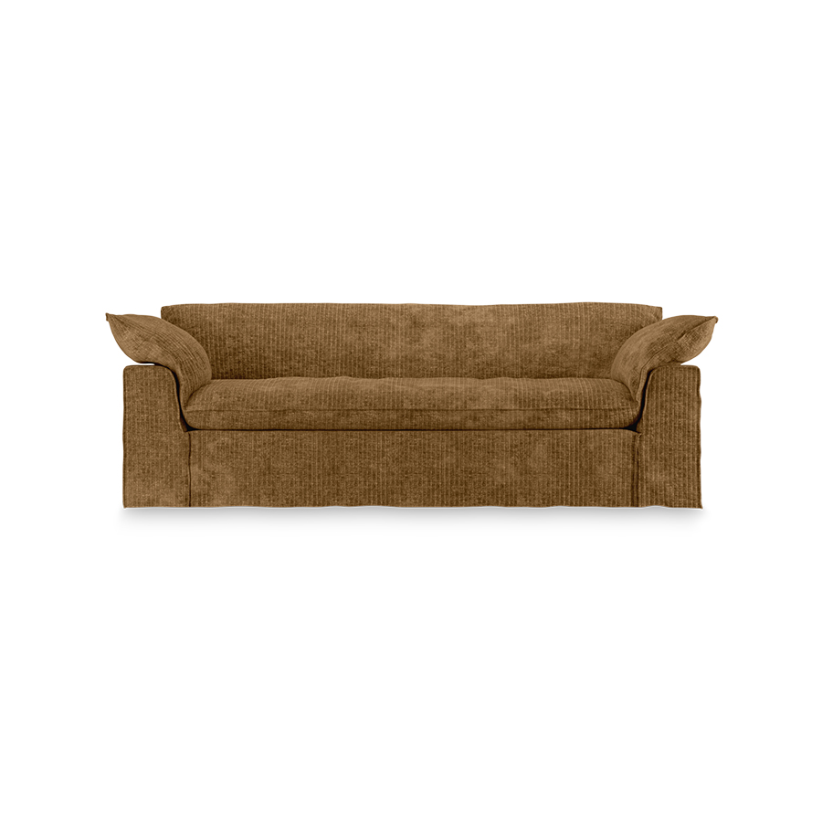 Nomad couch: 244cm, corduroy velvet, aged gold